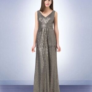 Bill Levkoff A642 1233 Pewter Sequin Dress Size 10